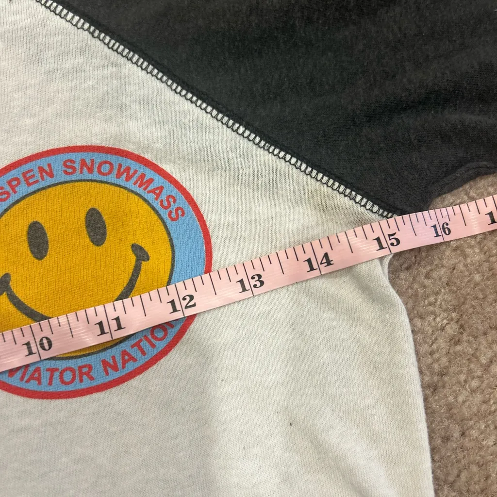 Aviator Nation Rare Black and White Aspen Jazz Snowmass Long Sleeve Baseball Tee - Image 5