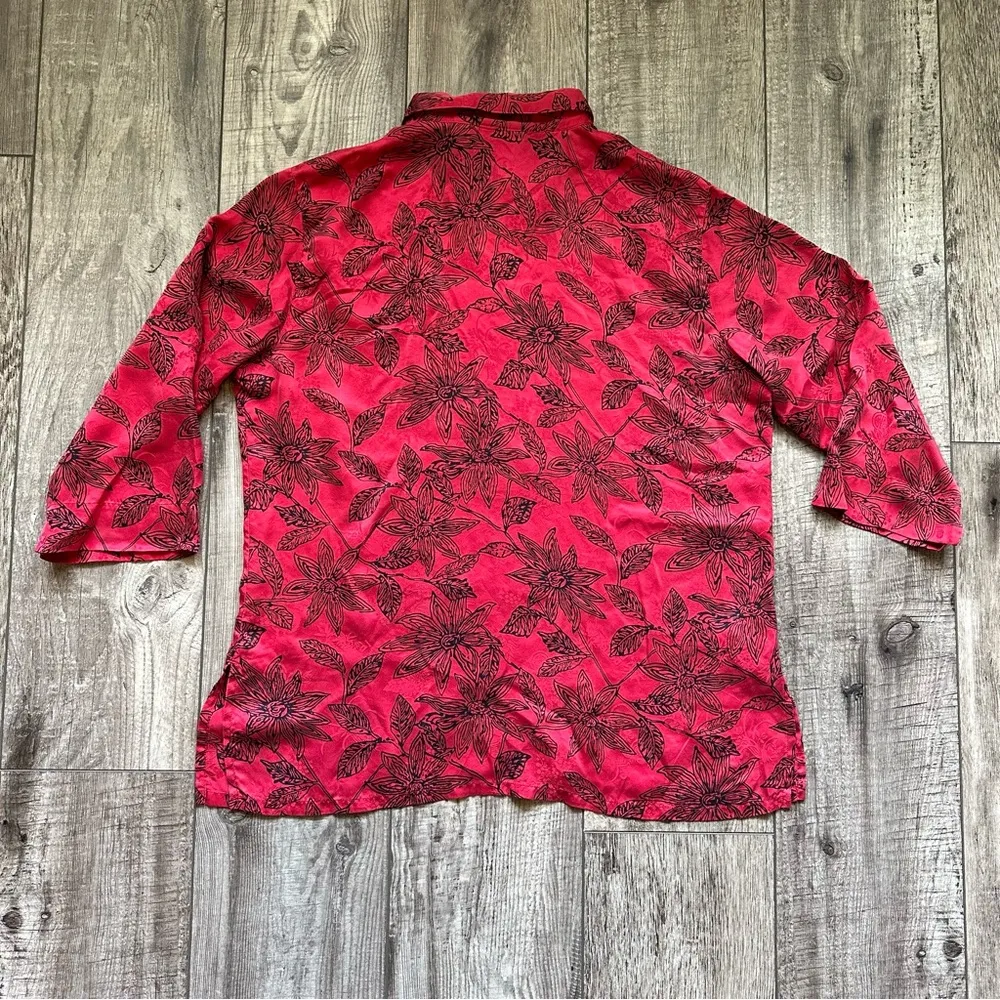Vintage 1990s/Y2K red silk blouse - Chico’s [H3R] - Image 2