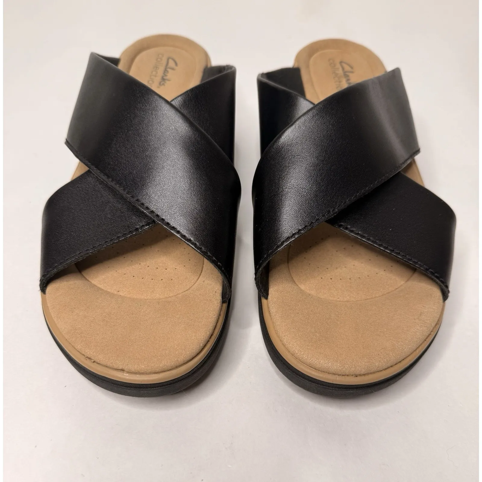 Clark's Sandals Black Womens Size 11 Jillian Gem Comfort Slip On Wedge Easy Boho - Image 3