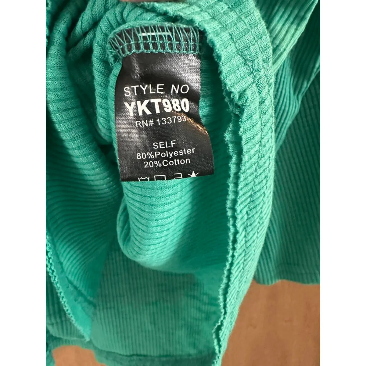 POL Wide Sleeve Oversized Thermal Knit Top Teal Blue / Green Women’s size Small - Image 9