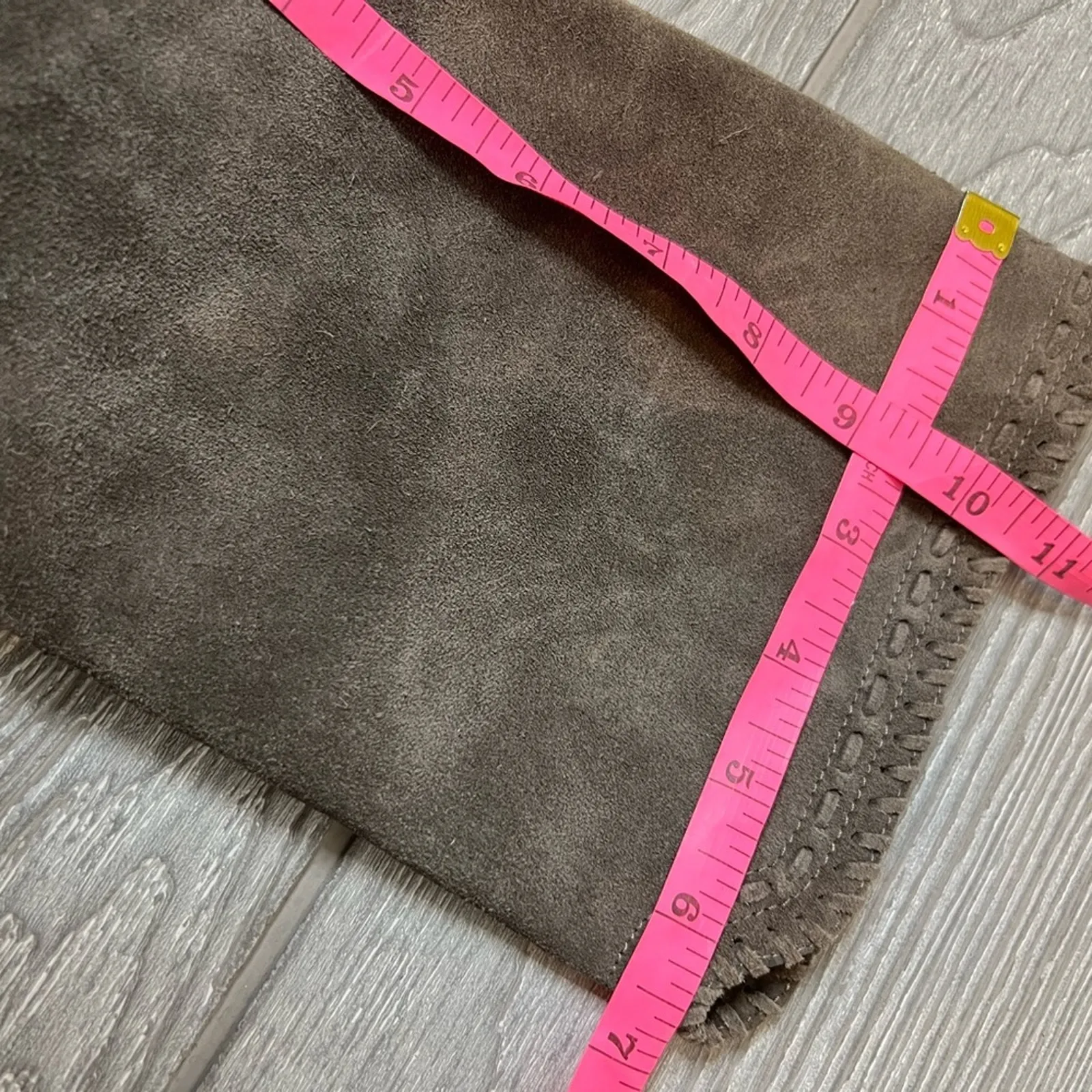 H. S. Trask whipstitch suede boots taupe sz 7.5 Brown - Image 3