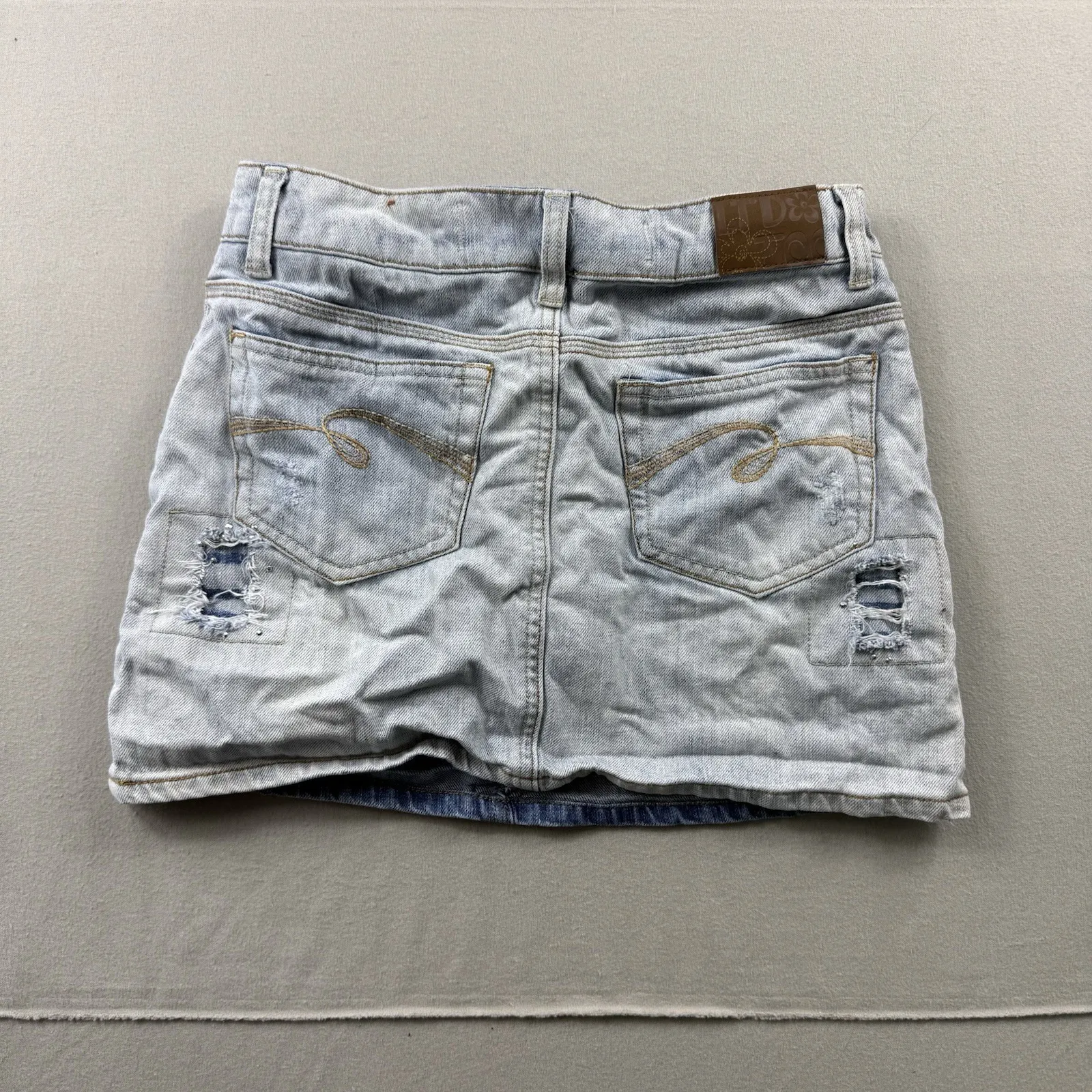 Vintage Y2K Juniors Limited Too Women's Denim Jeans Skirt Skort Size 14R - Image 9