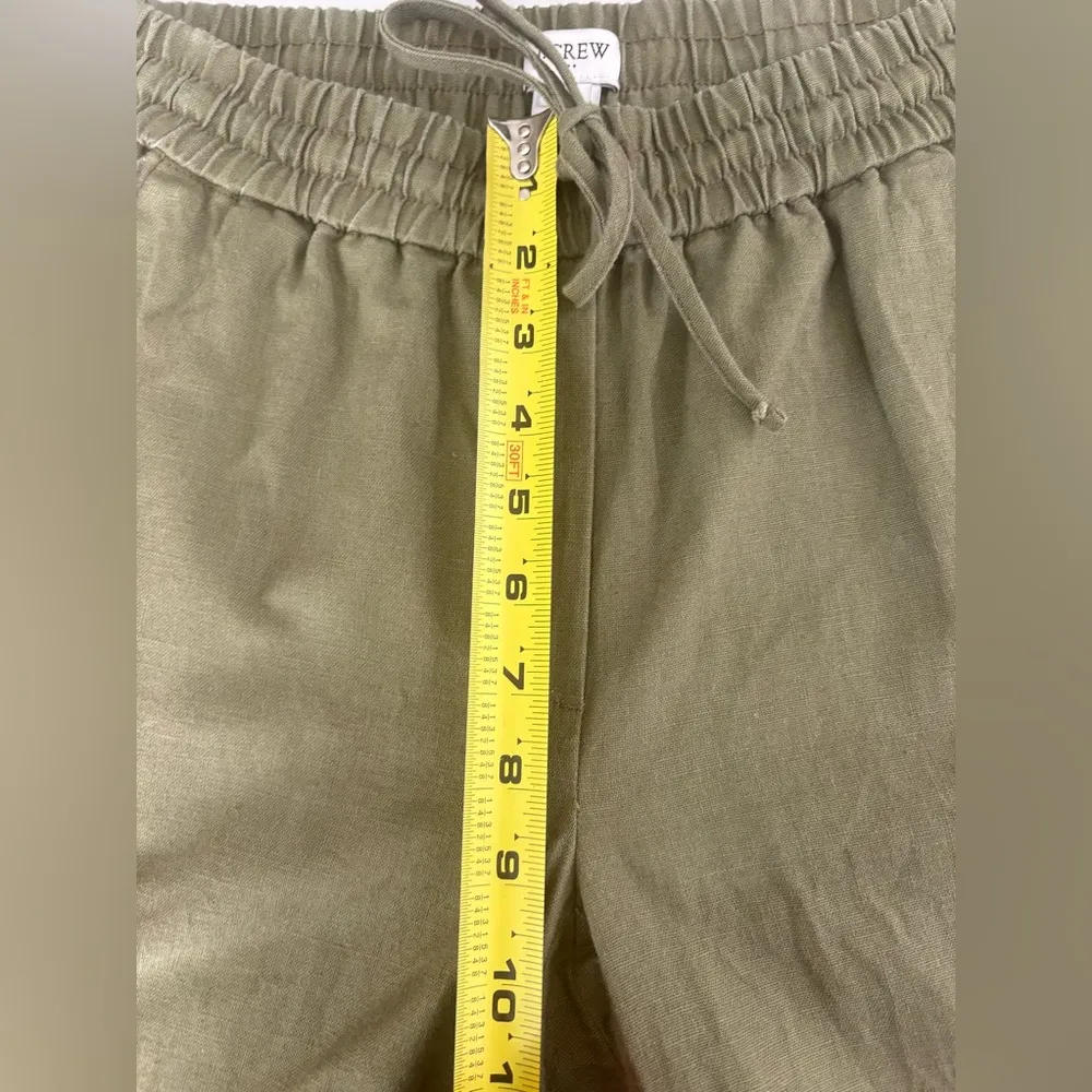 J. Crew Pants‎ 4 Green Linen Blend Pull On Tapered High Rise Drawstring 0320 - Image 6