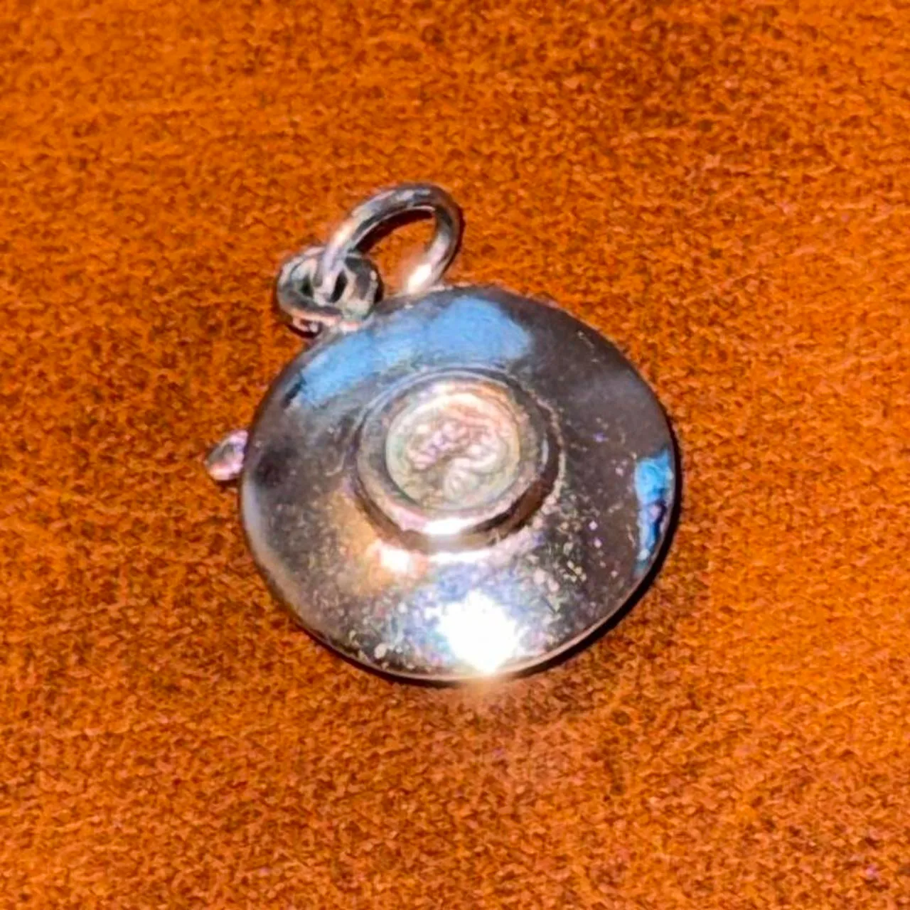 Vintage Sterling Silver Teacup + Plate Pendant/Charm - Image 4