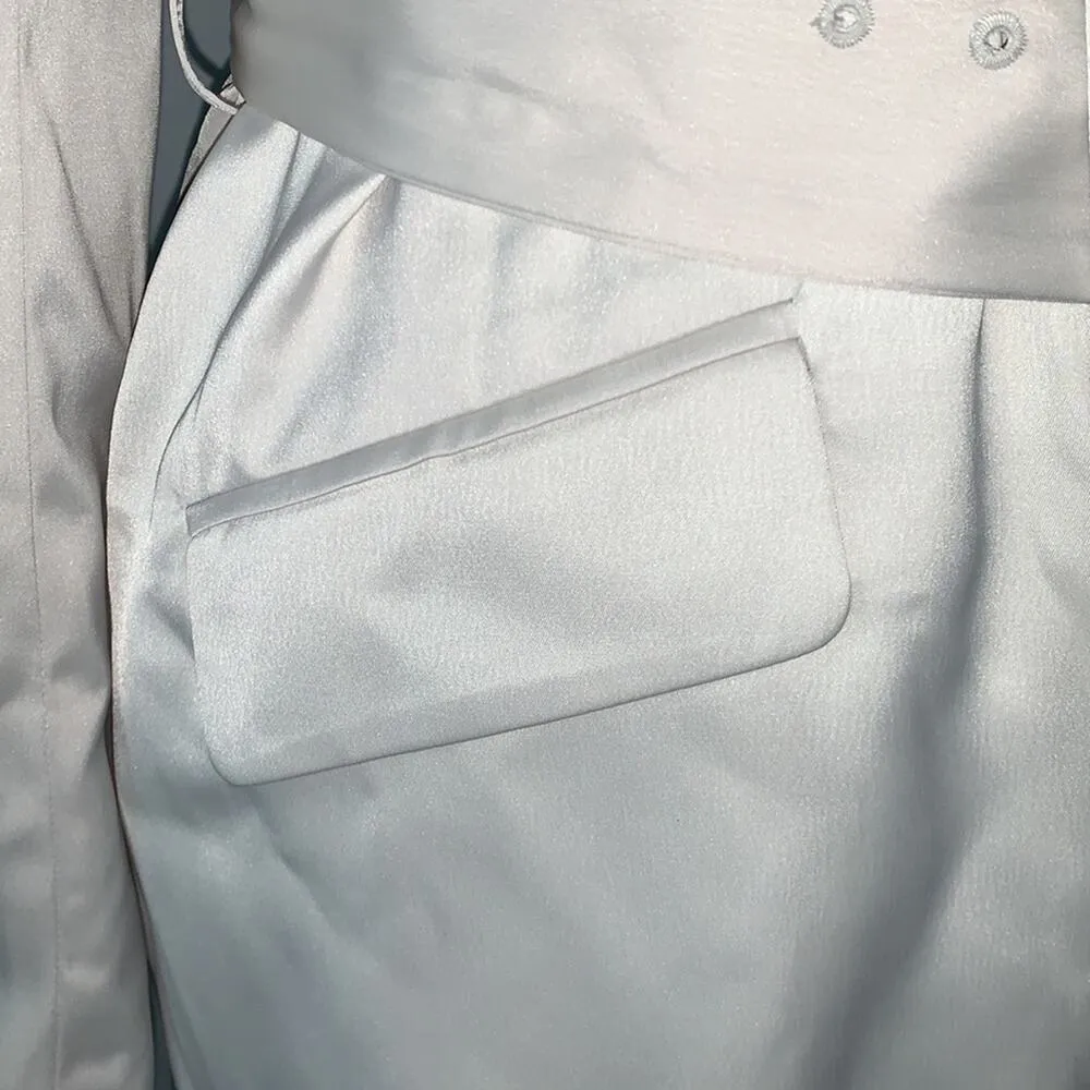 House of Harlow 1960 Cream Satin Belted Blazer Jacket Sz S - Image 4