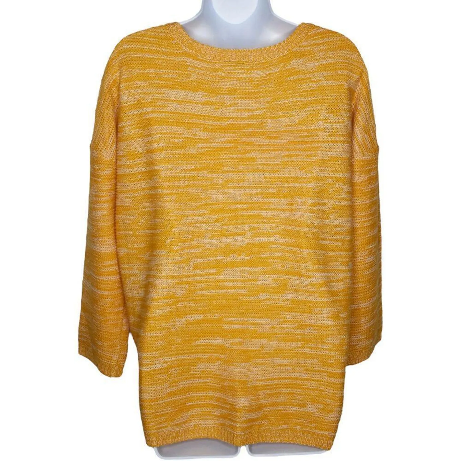 Rue21 Womens Yellow‎ Heathered Long Sleeve Crew Neck Ribbed Oversized Sweater S - Image 4