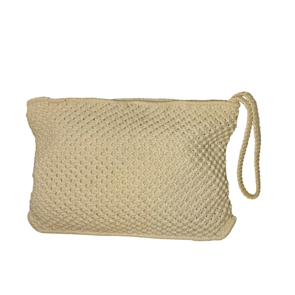 Macrame Crochet Woven Bag Purse Clutch Wristlet Handbag Vintage Bohemian Hippie - Image 2