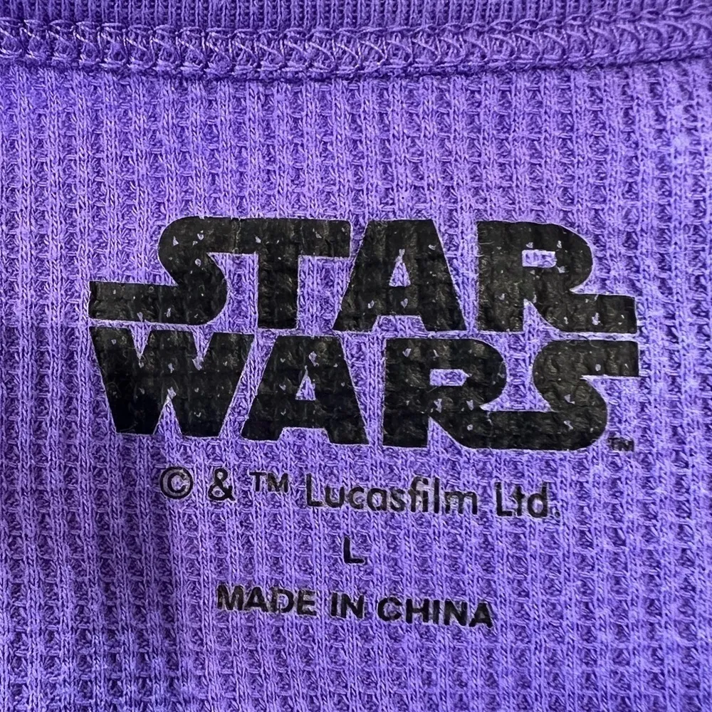 Star Wars  Waffle Knit Pajama Set Juniors Large - Image 3