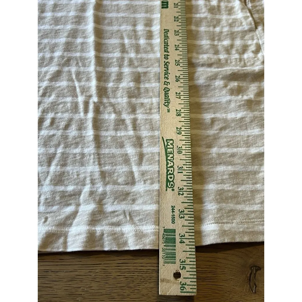 Eddie Bauer Women Scoop Neck T-Shirt Dress Cream‎ 100% Cotton Size Large Comfort - Image 4