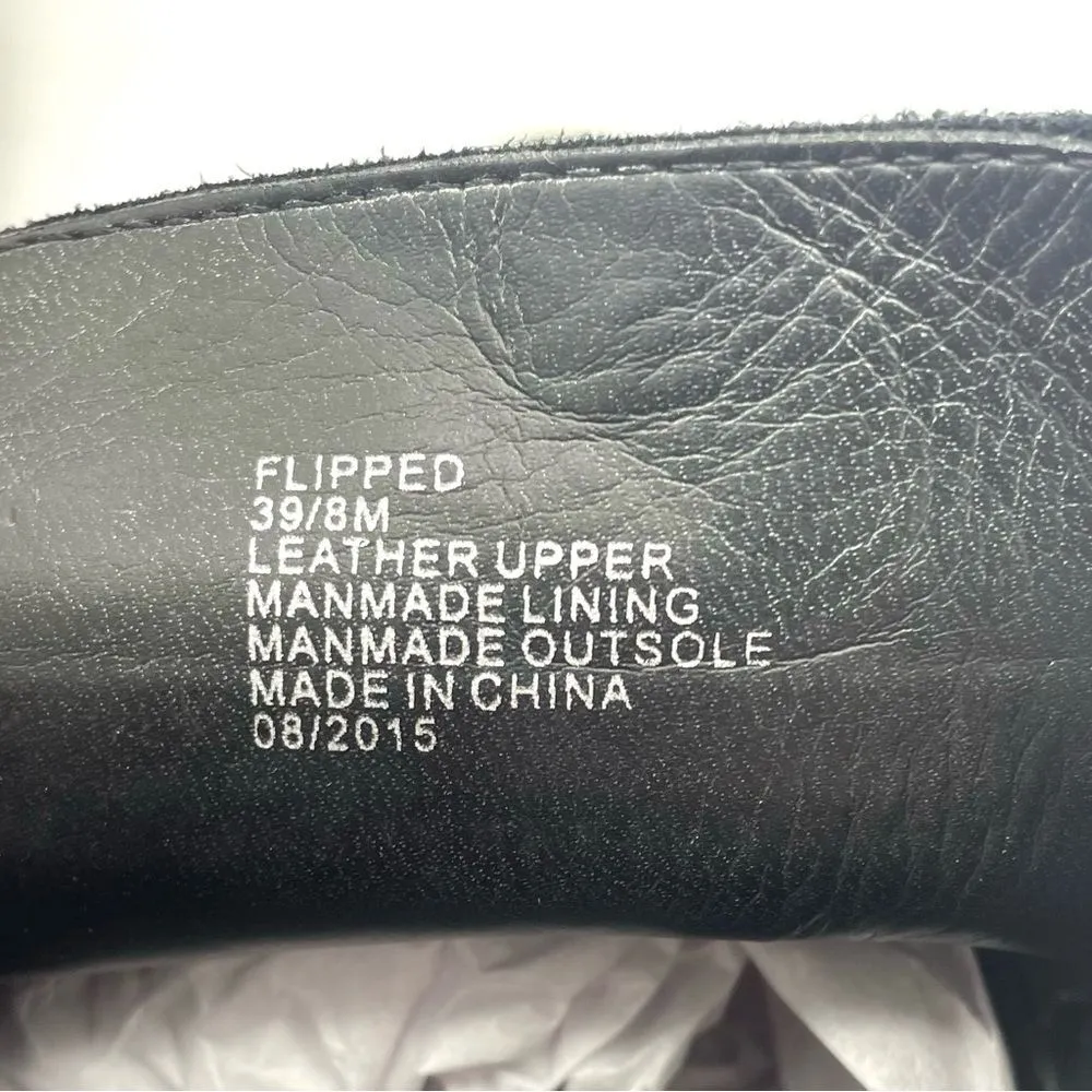 Dune London Black Suede Kiltie Flipped Lug Sole Monk Strap Loafers Womens Size 8 - Image 14