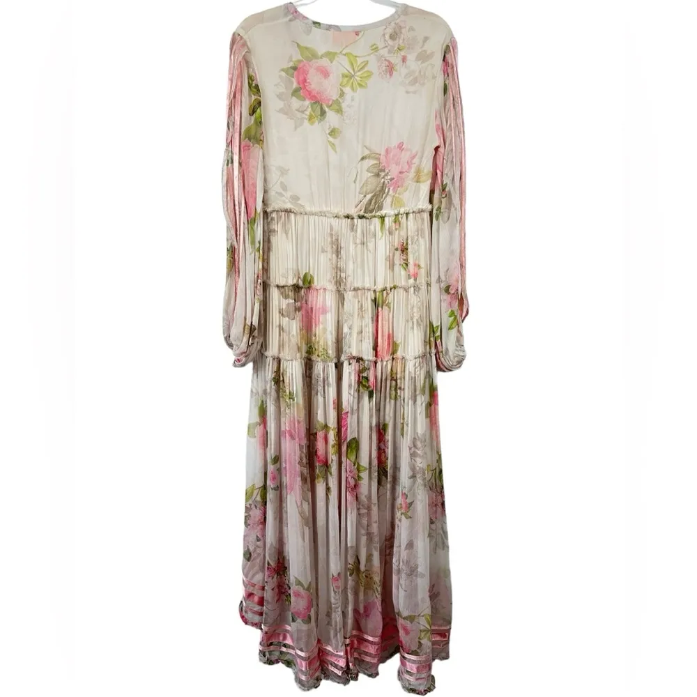 ROCOCO SAND Melody Maxi Dress Colorful Floral Pastel Watercolor Small Hi - Image 11