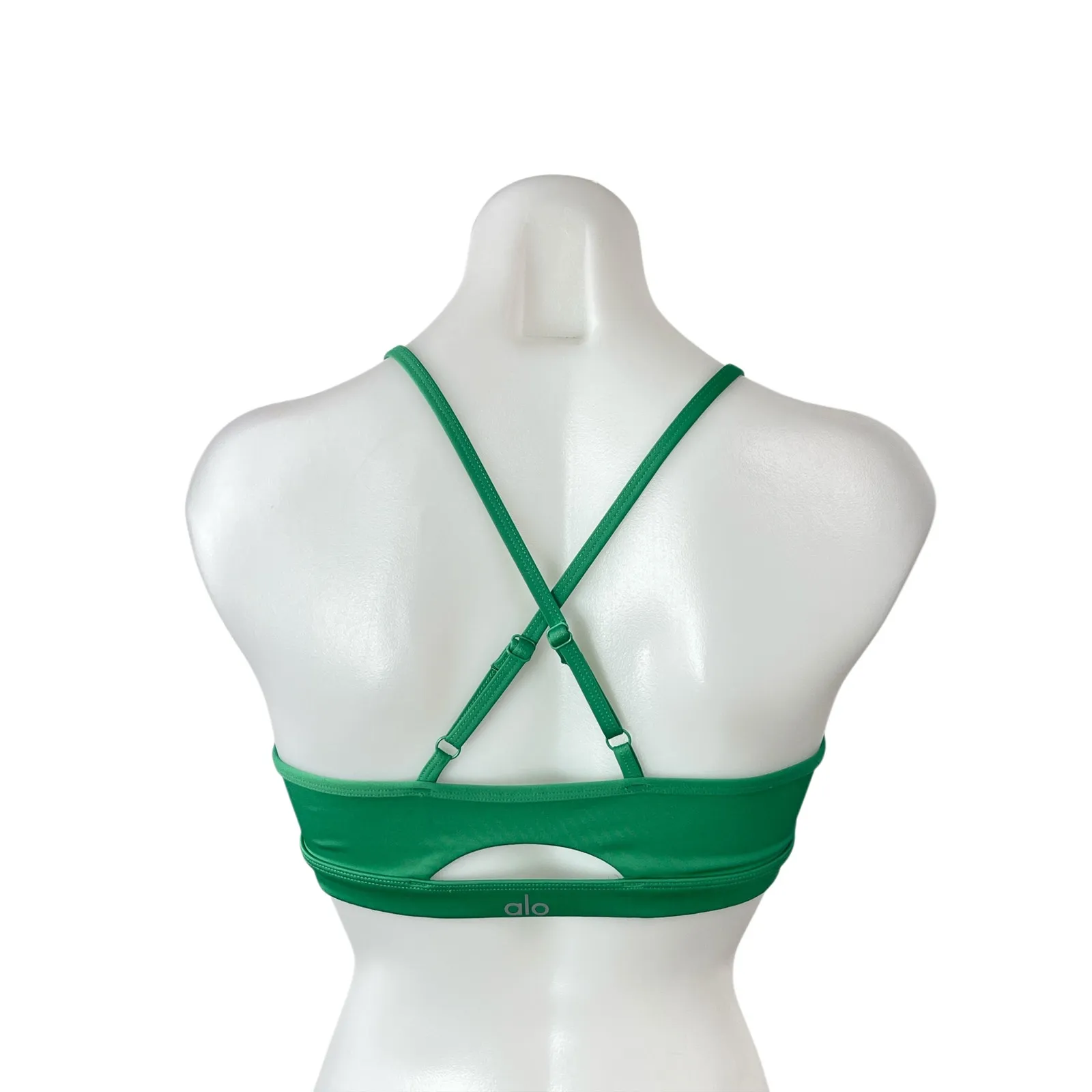 Alo Women's Green Yoga Workout Gym Running Athletic Sports Bra Crop Top Size M Size M - Image 2