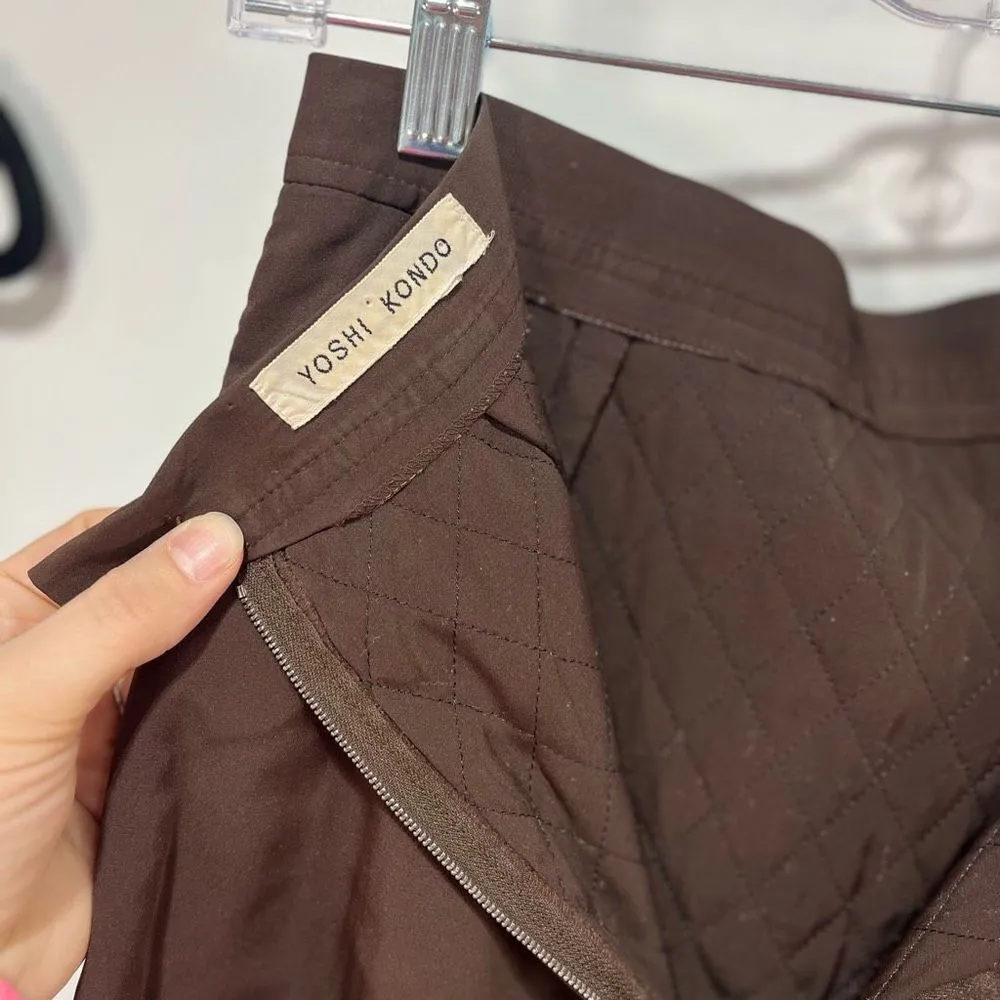 Designer Yoshi Kondo Two Piece Vest and Skirt Women’s Size Medium Brown - Image 6