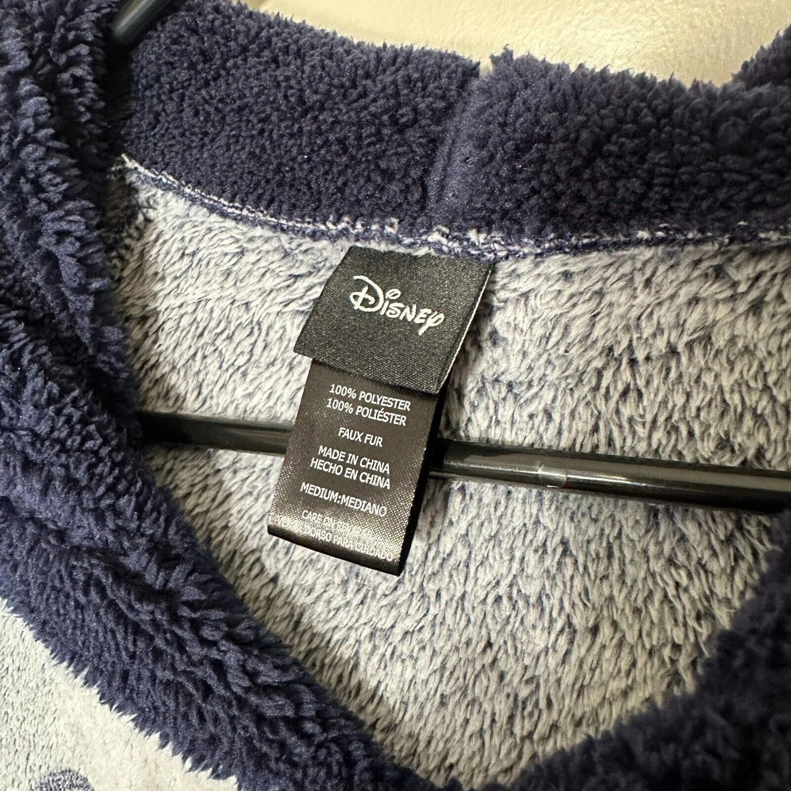 Disney Hoodie Dress Tunic Blue Mickey Mouse Fleece Robe Soft‎ Lounge Cozy Medium - Image 2