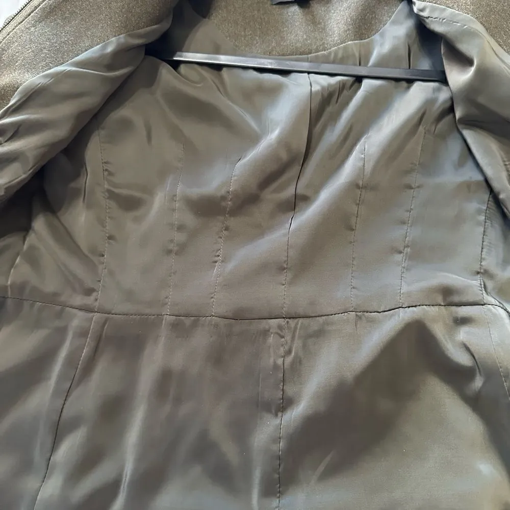 NTW Talbots Jacket Italian Flannel Wool Full Zip Dark Green Size 0P Lined - Image 8