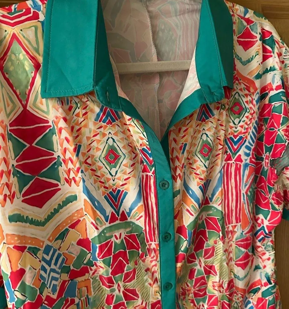 Vintage inspired like Farm Rio shirt dress - Image 2