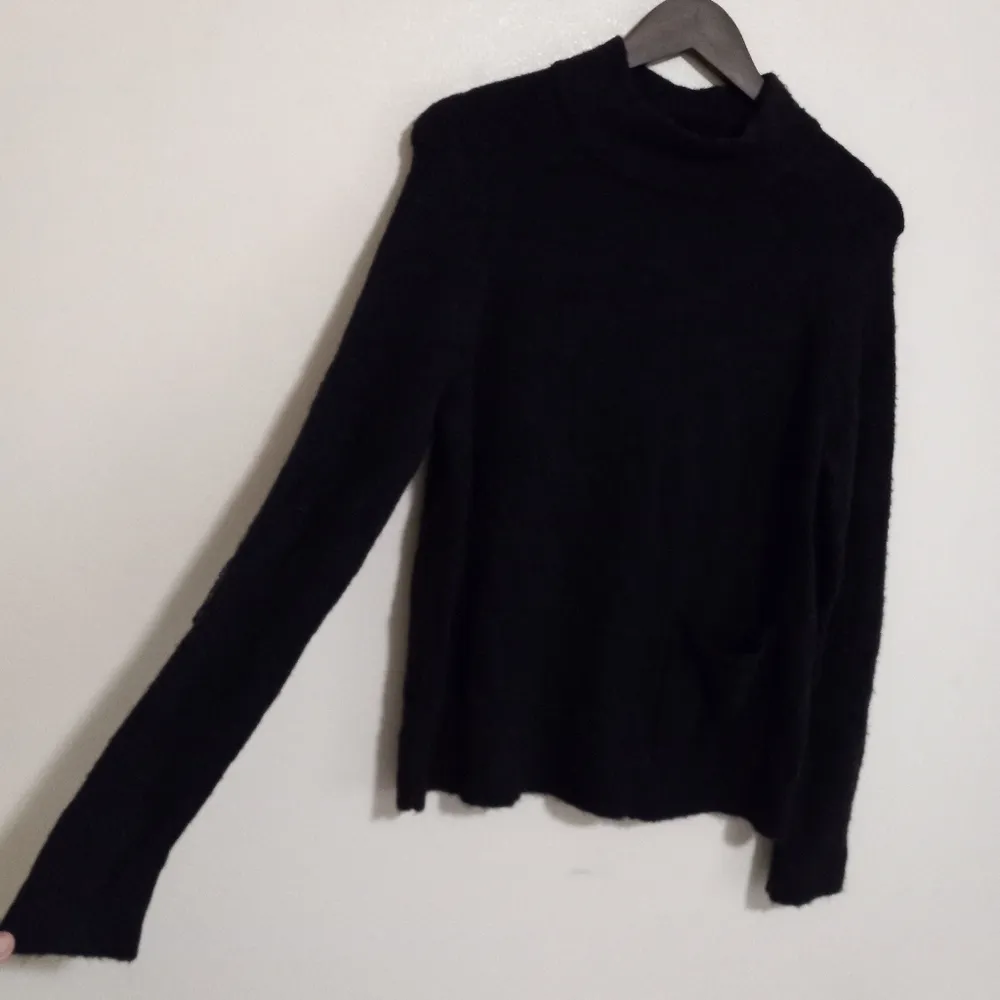 Halogen  M Merino Wool Blend Mock Turtle Neck Pullover Pocket Soft Sweater - Image 10