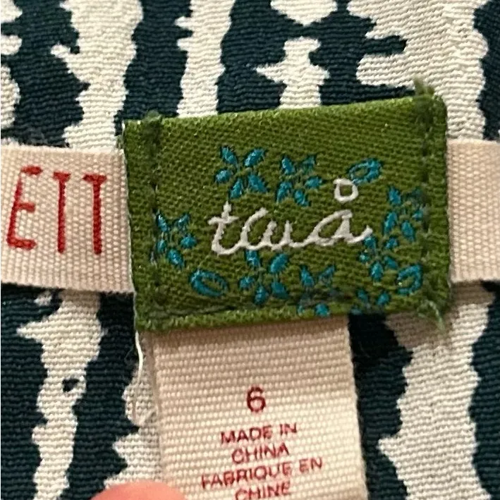 anthropologie Ett Twa Cream Green Striped romper Size 6 - Image 13