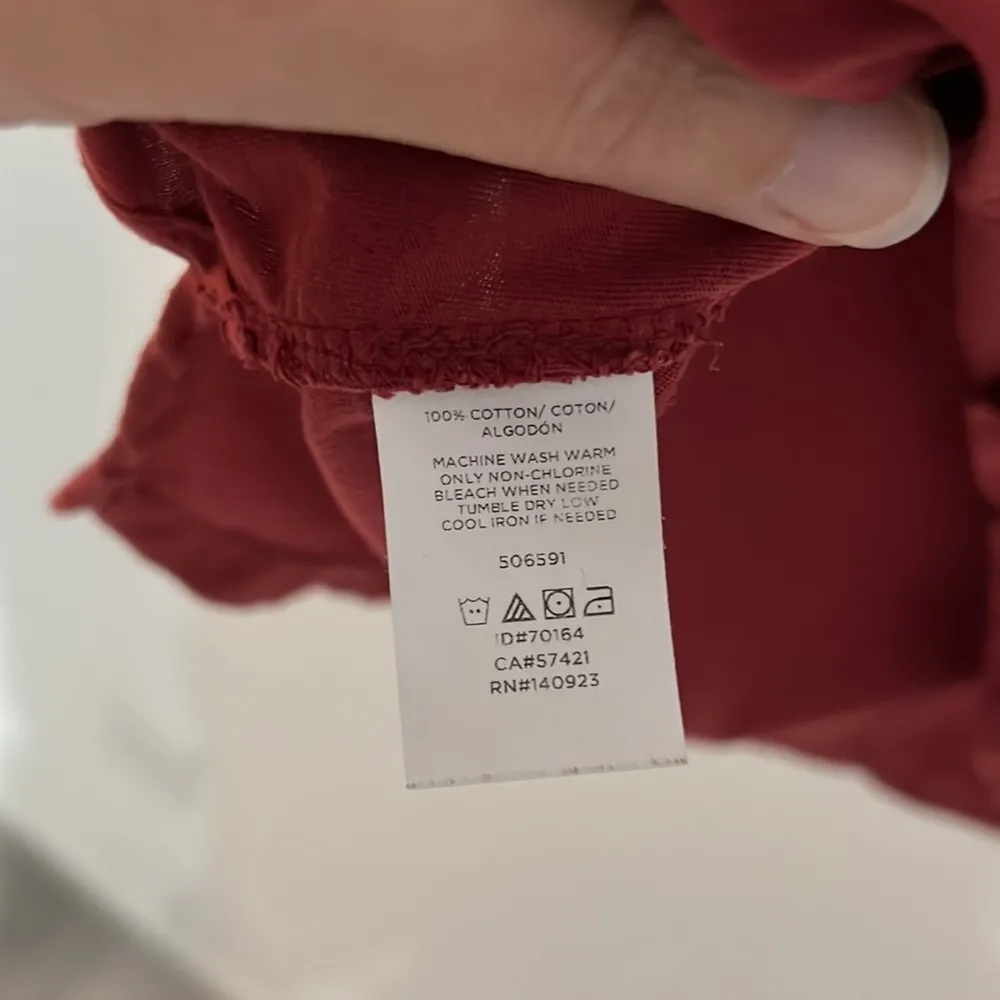 Lou & Grey Reddish/Orange V Neck T Shirt Size Small - Image 5