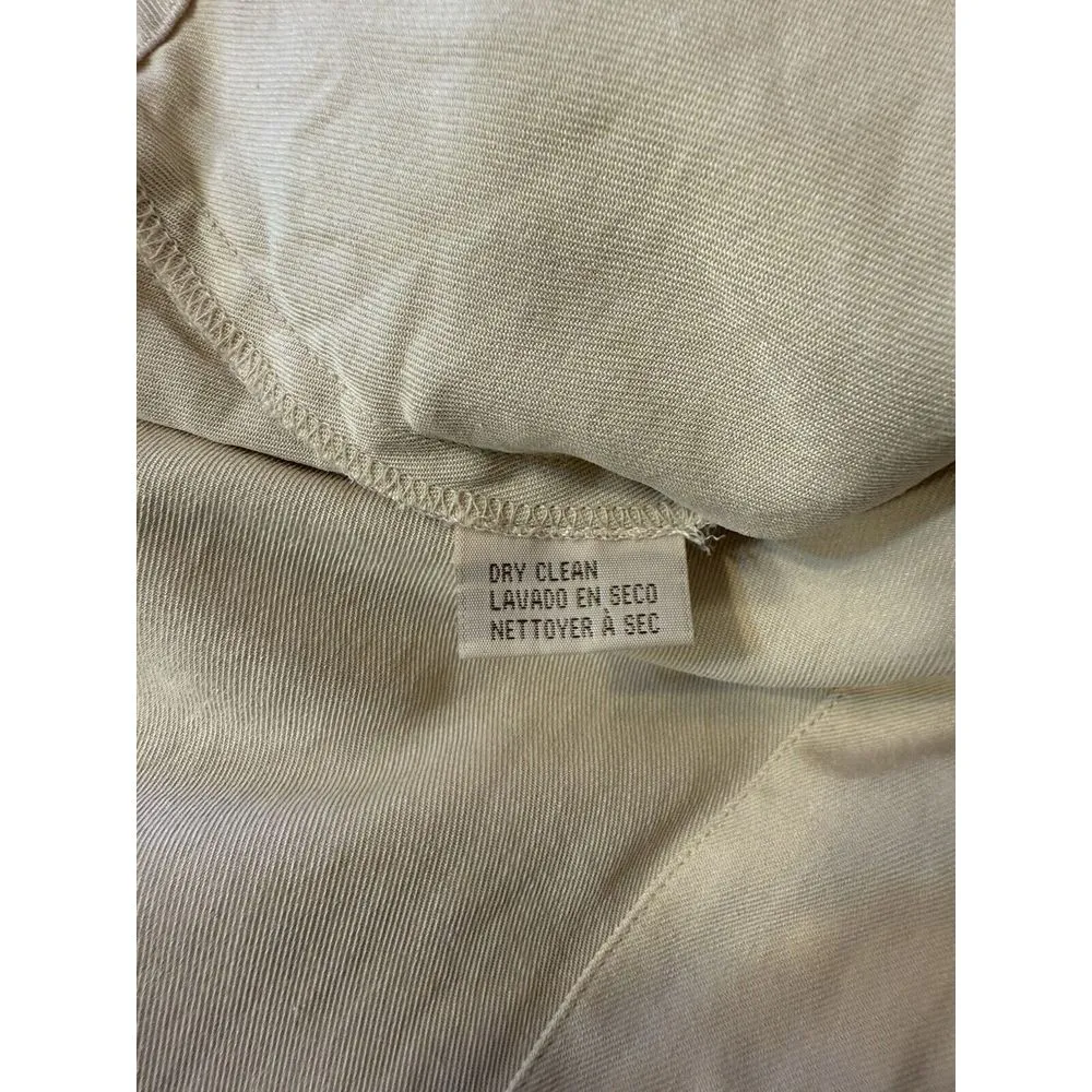 Jones New York Women's Shirt Button‎ Up Silk Stand Up Collar Beige Size14 - Image 5