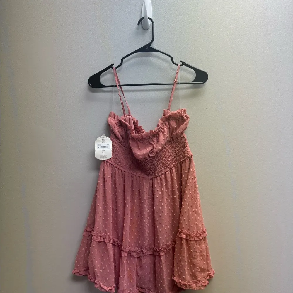 Altar'd State Pink Smocked Tiered Sundress - Image 4