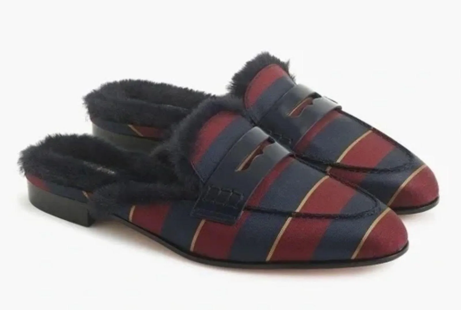 J. Crew Shoes Faux Fur Academy Penny Loafer Mule In Stripe - Image 14