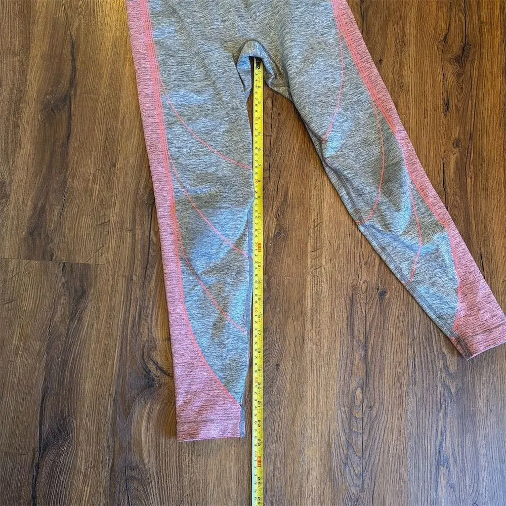 Gymshark Women's M Gray Leggings High-Rise Seamless Pink Detail - Image 11