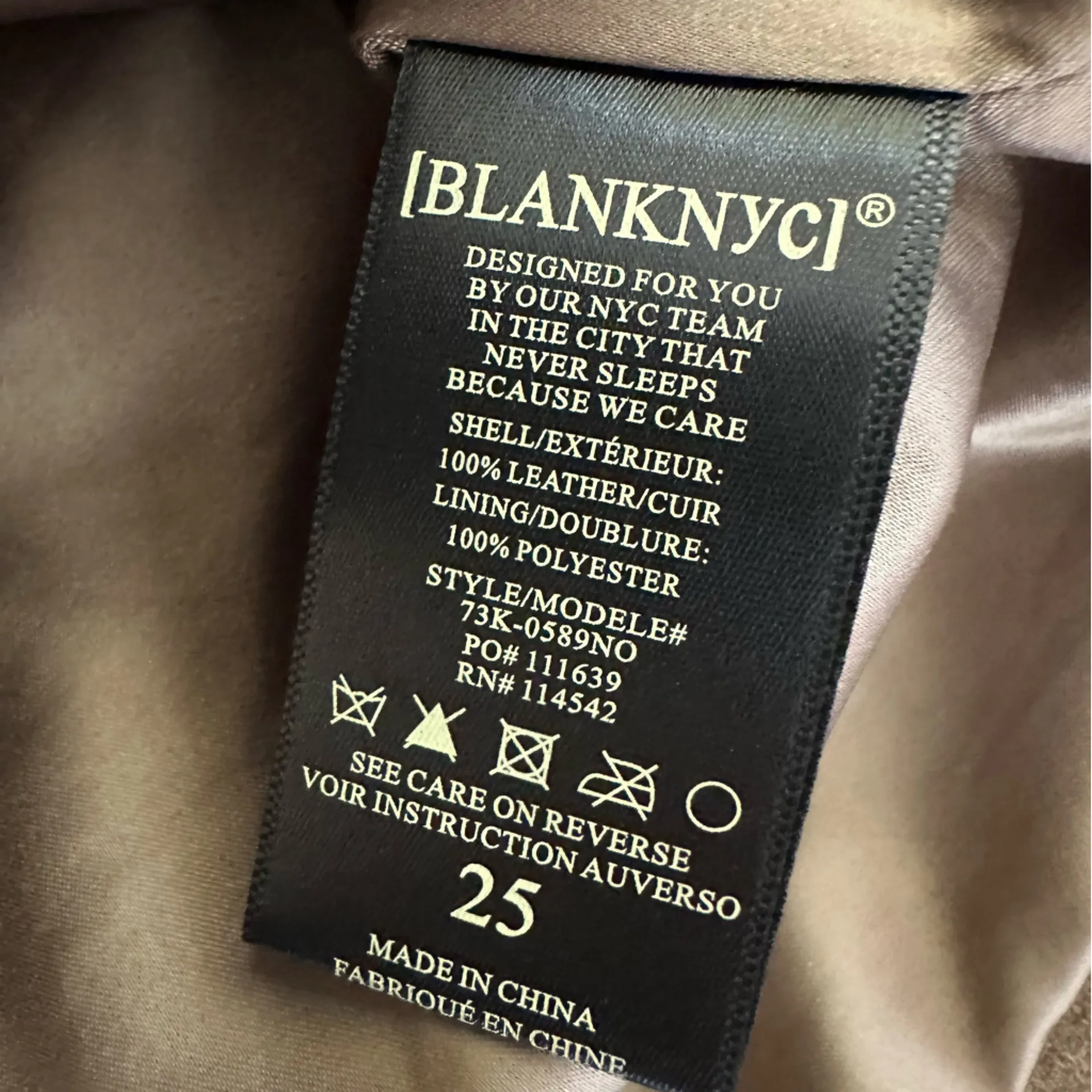 Blank NYC Tan 100% Leather Mini Skirt - Image 4