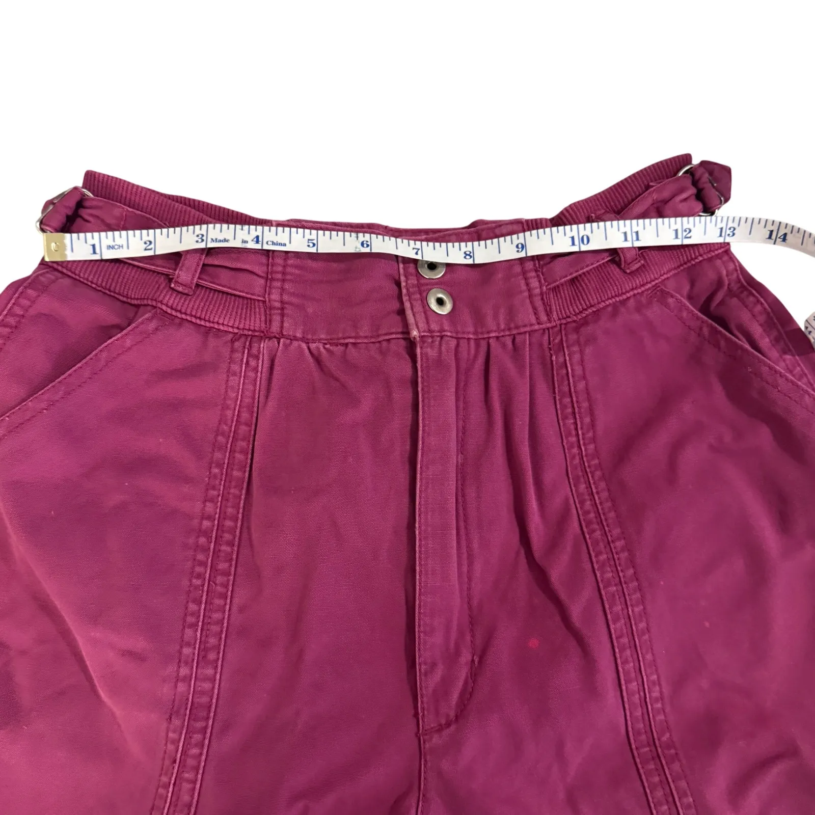 VTG Esprit Sport Pink High Rise Shorts Women's 26 Paperbag Cotton 90s Y2K - Image 5