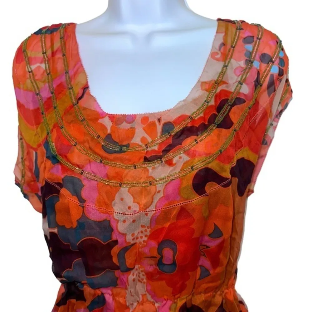 DVF Silk Psychedelic print blouse and camisole‎ set size 8 - Image 5