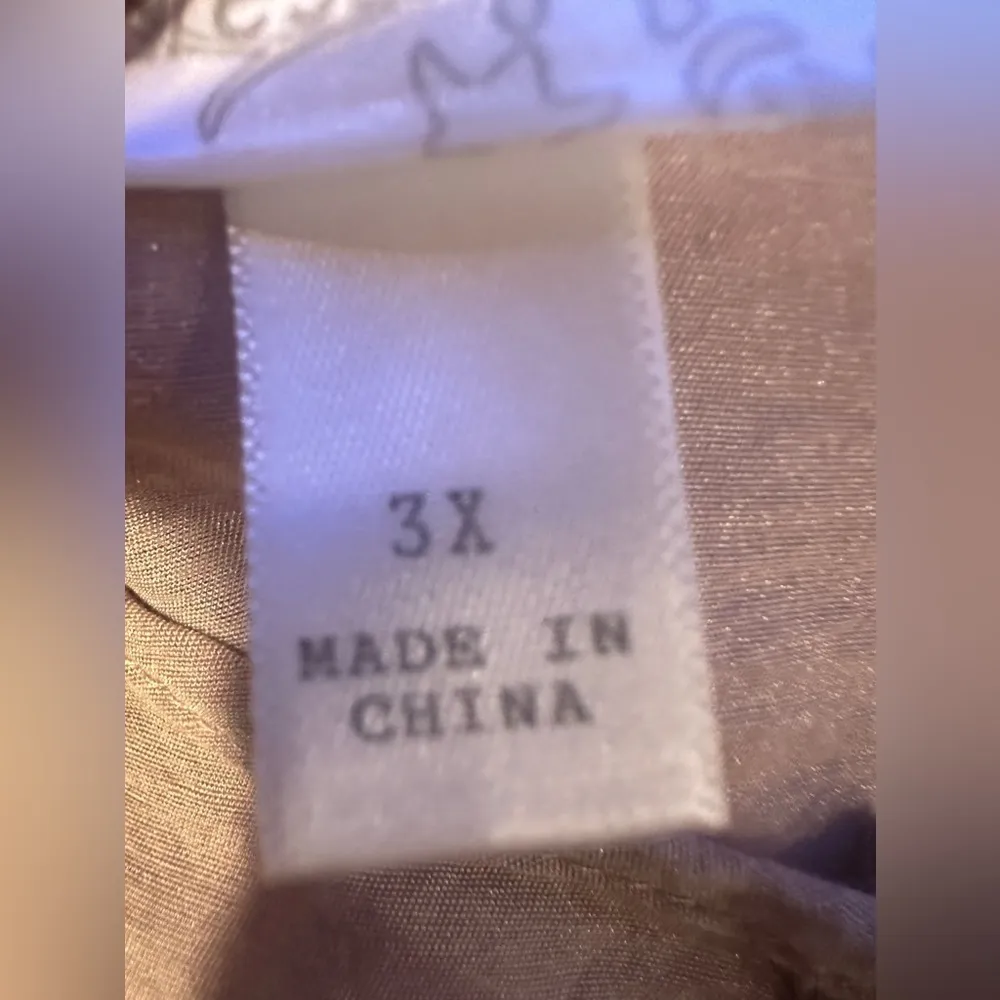 EUC DRESS BARN CREAM FLOWY BAT 🦇 sleeve with embroidery & lace ornaments Sz 3XL - Image 8