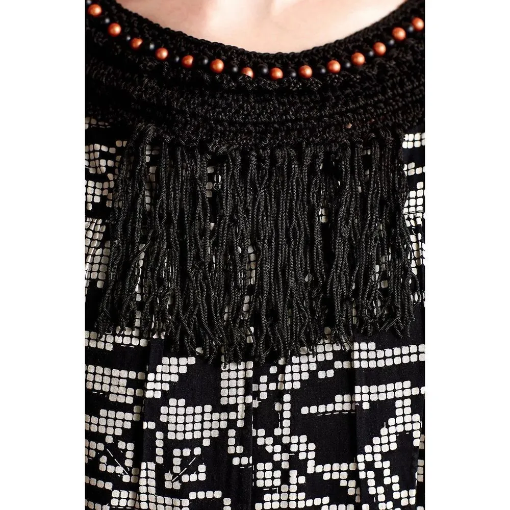 Anthropologie Floreat  Abelia boho front short sleeve shift Dress size medium - Image 4