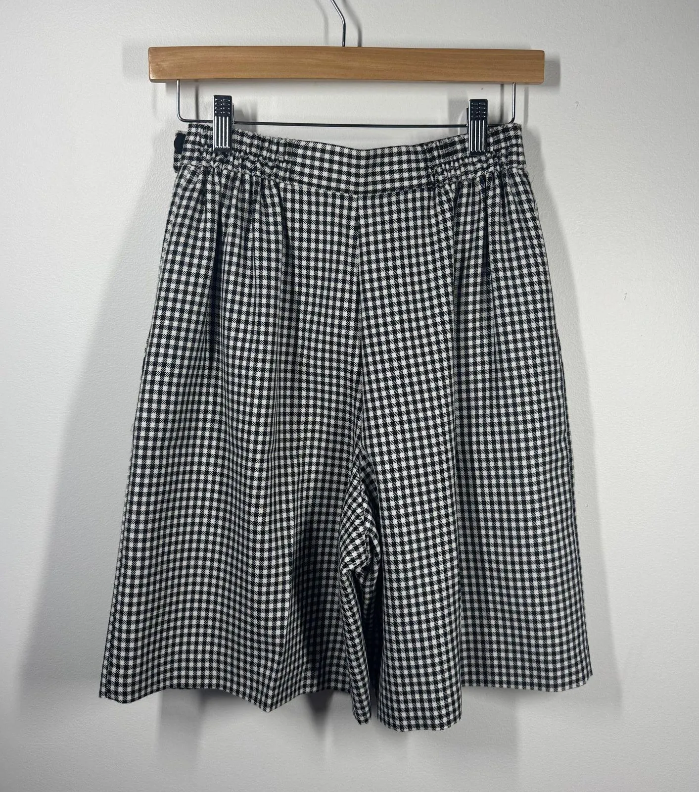 Ali Miles Shorts Women 6 Black White Gingham Vintage High Waist Prep Clean Girl - Image 2