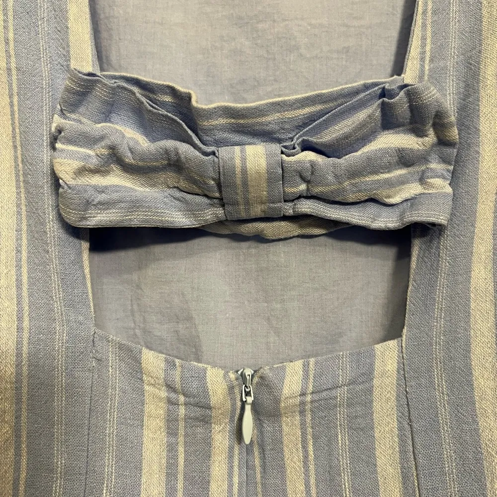 Anthropologie Cape May Bow Back Linen Mini Dress - Image 3