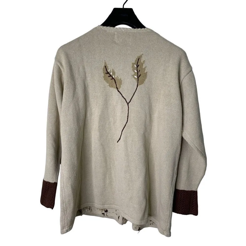 Vintage Storybook Knits sweater cardigan floral rose women's size 1X - Image 2