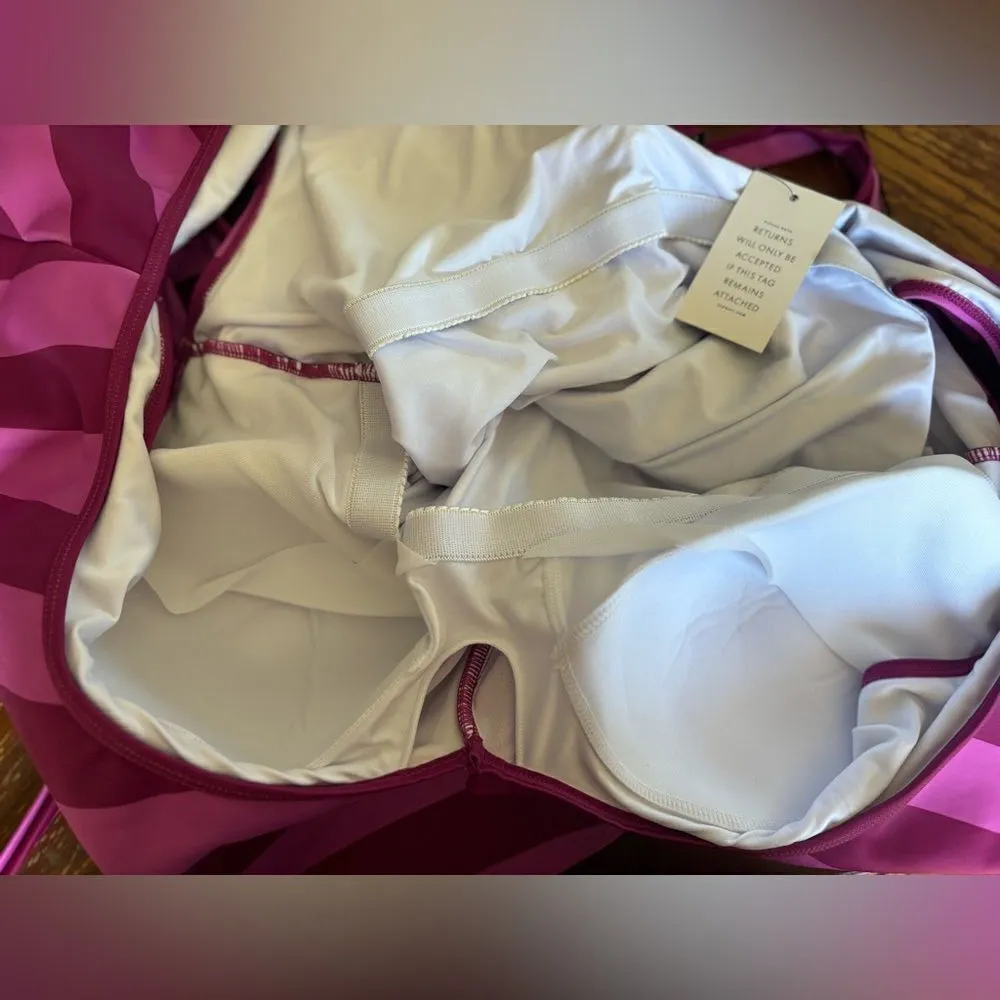 NWT Eloquii Plus size stripes swimsuit with ruffle detail size 26 - Image 10