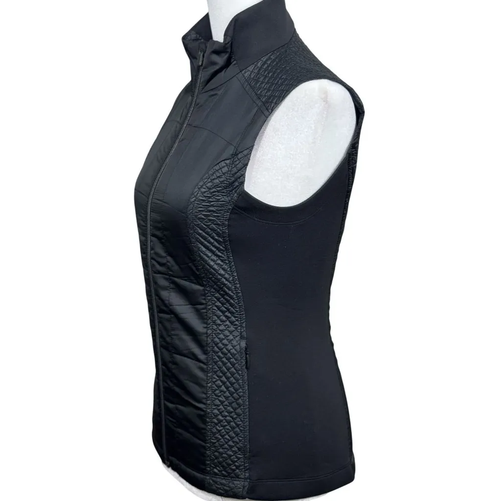 Athleta Size XXS Women's Black Quilted Sleeveless Vest With Full Zip & High Neck - Image 3