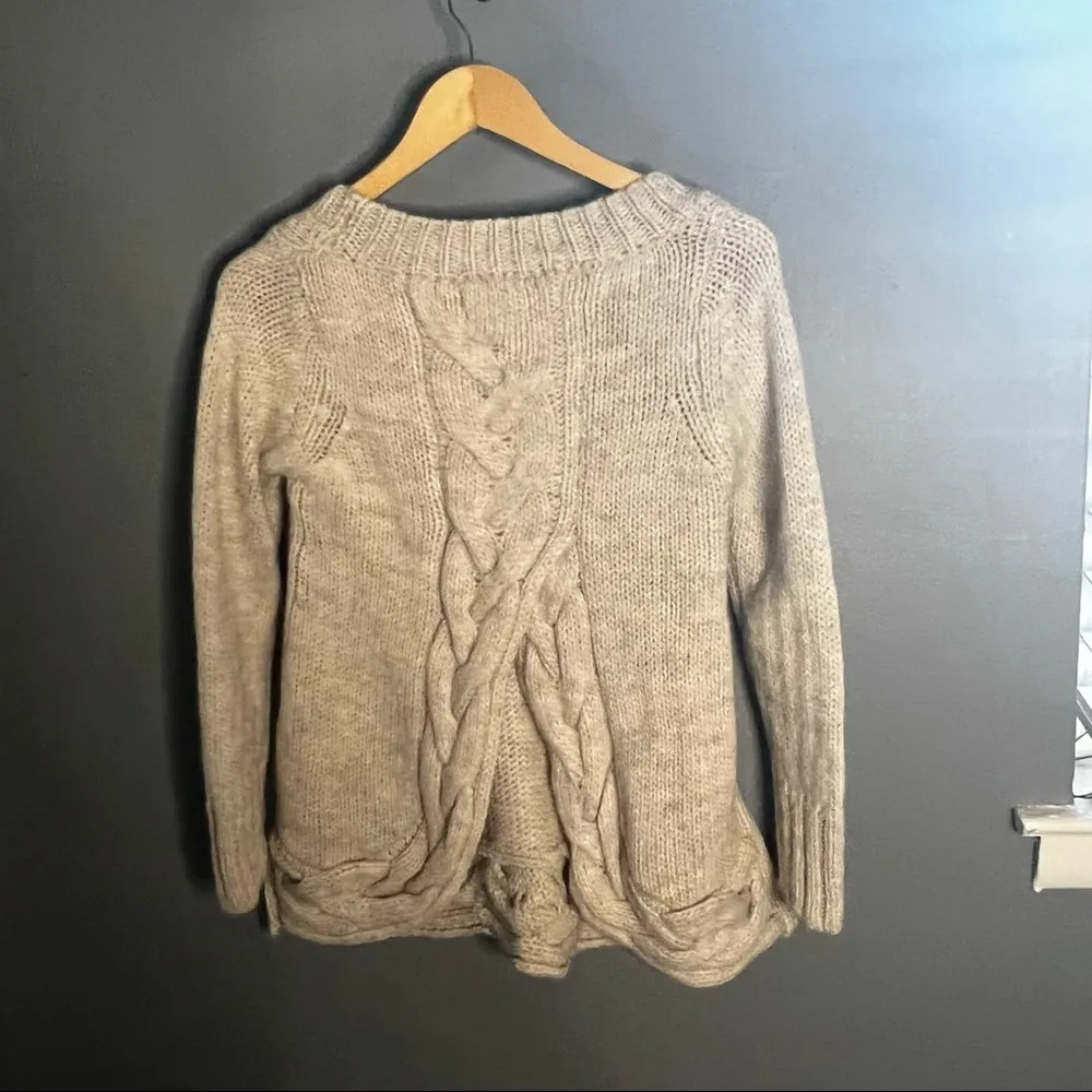 Zara knit cream scoop neck sweater - Image 8