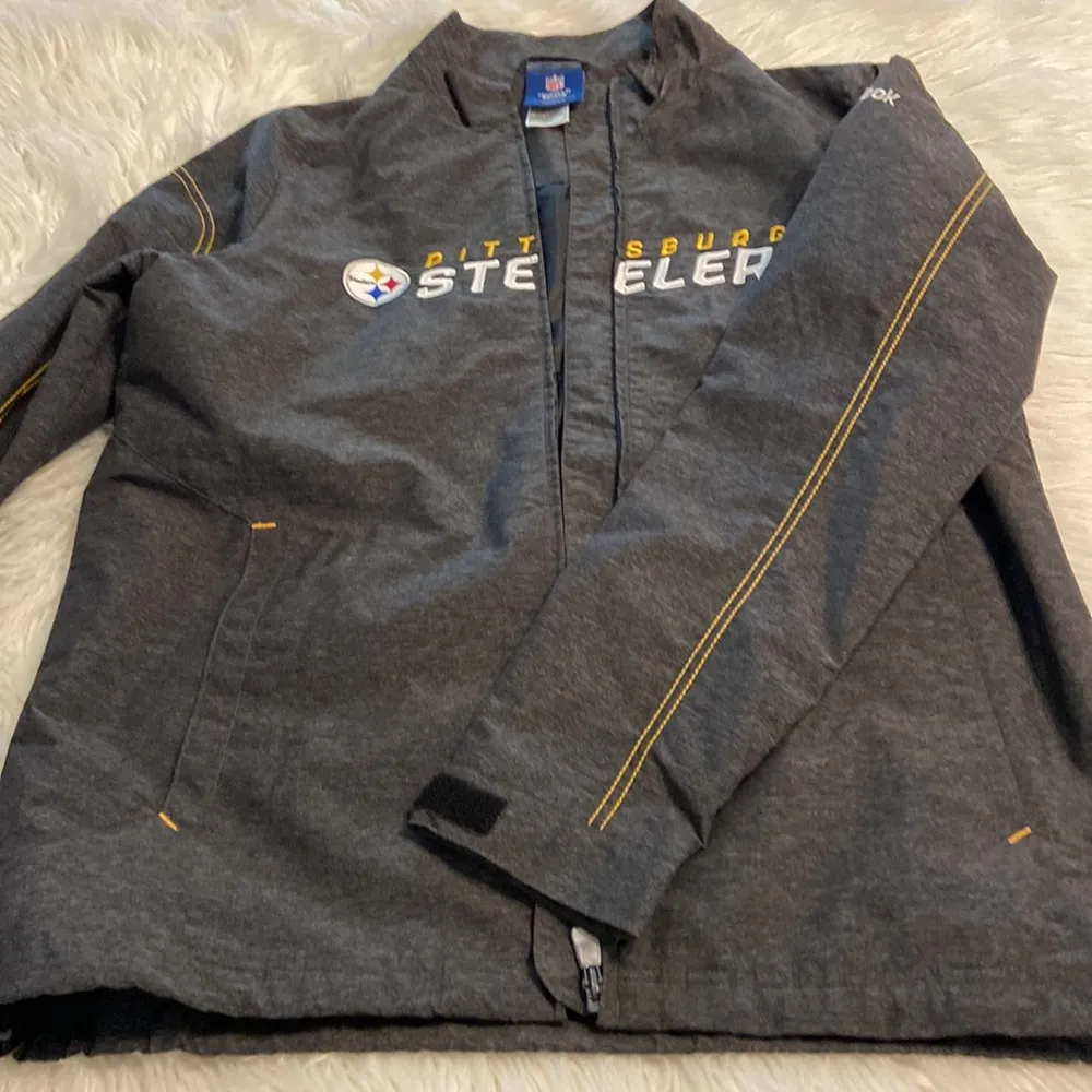 NFL Steelers Pittsburgh Women Rain Jacket size M gray color - Image 12