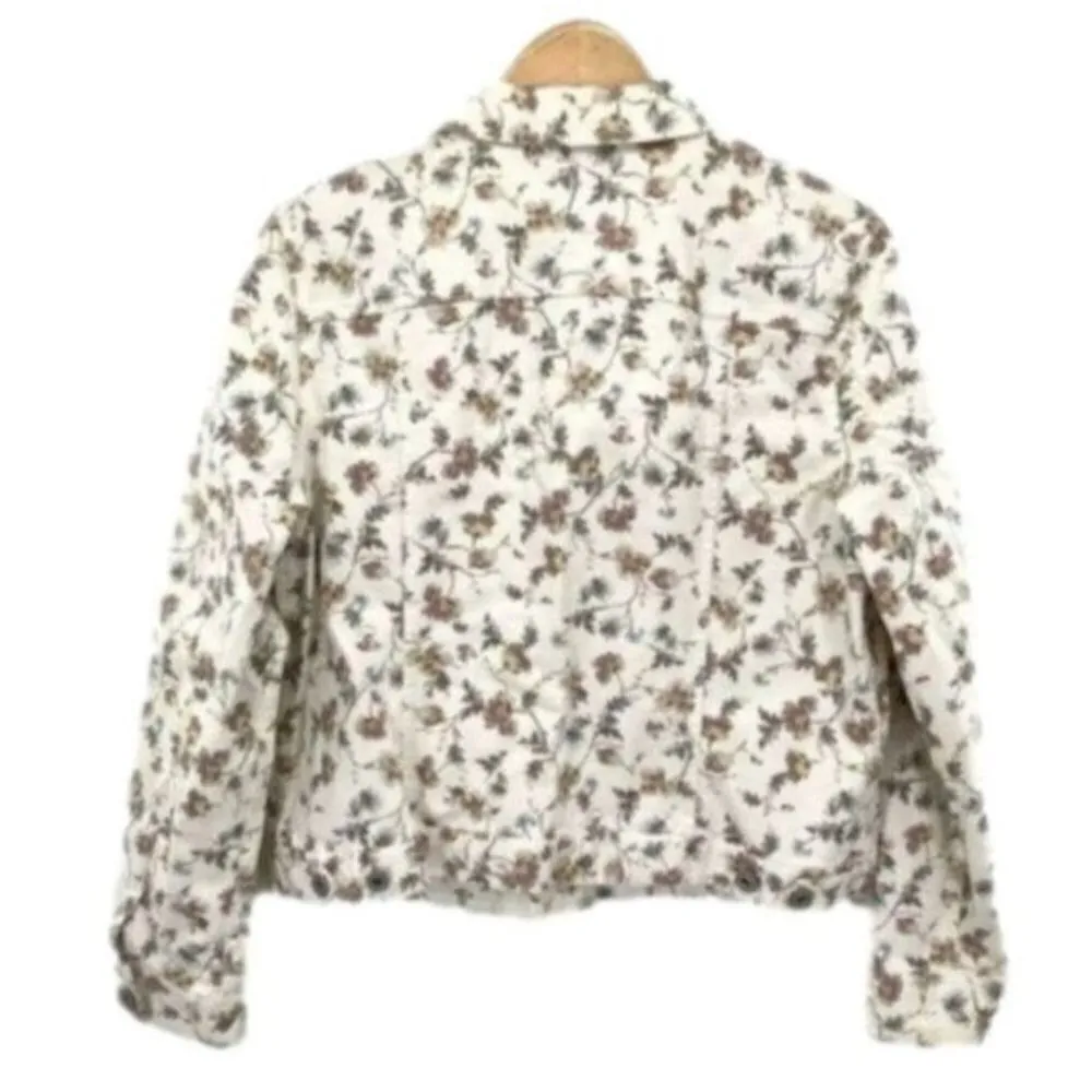 CeCe Women's Floral Print Denim Jean Jacket - Image 9