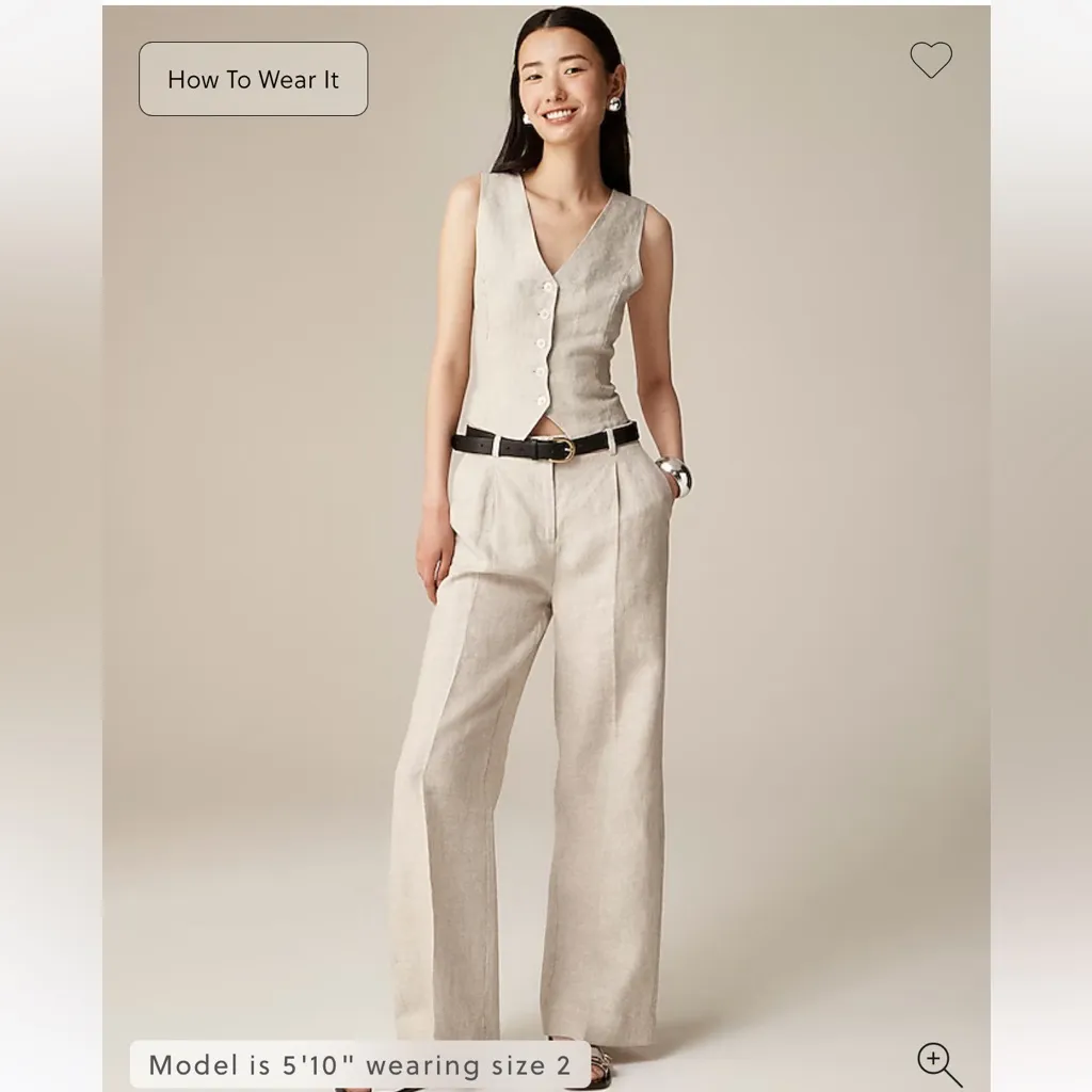 NWT Jcrew Wide-leg Essential pant in linen - Image 3