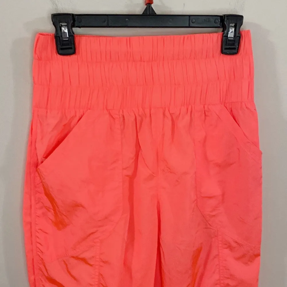 Free People Movement the way home high waist joggers hot watermelon orange sz S - Image 4