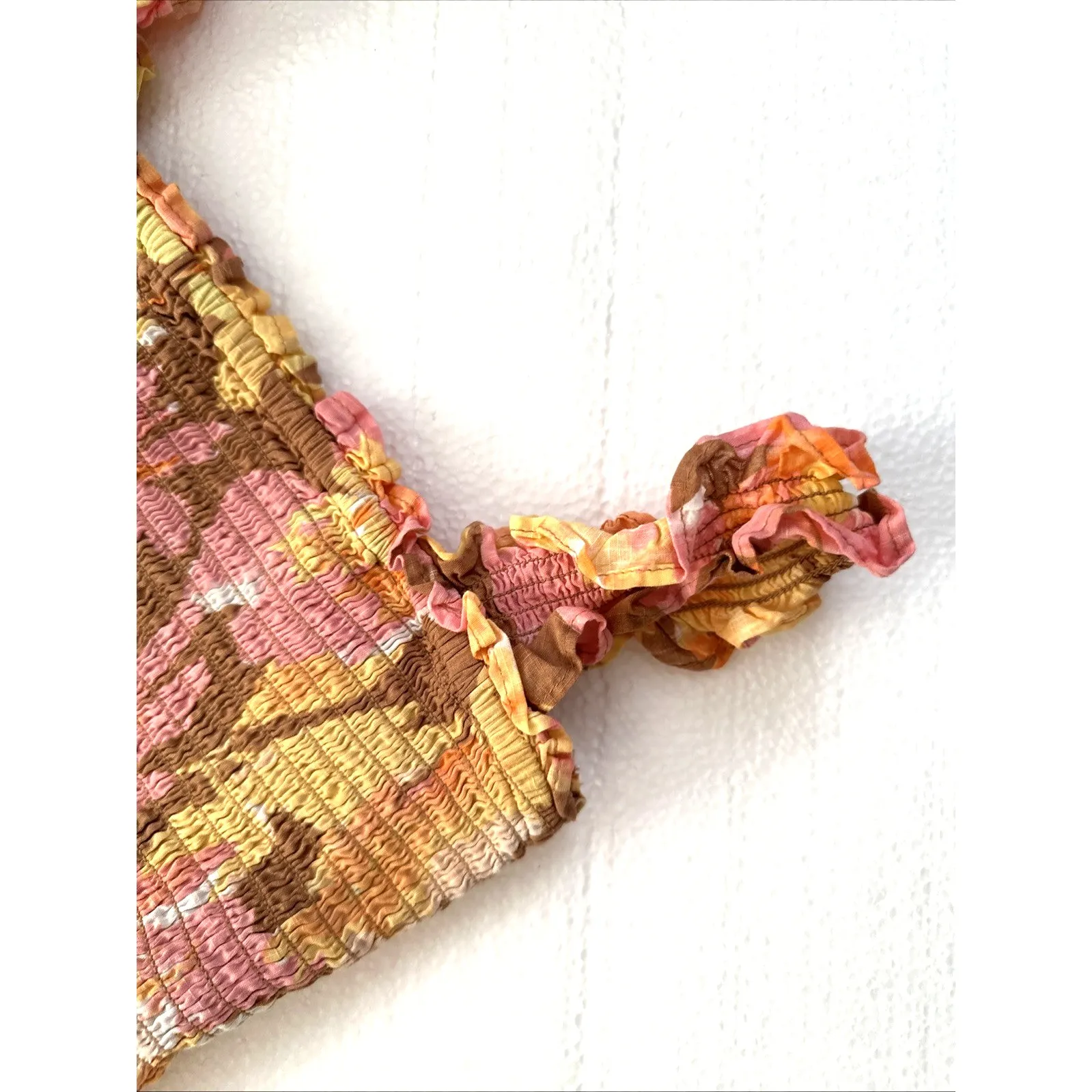 Billabong Sunrise Printed Maxi‎ Dress Floral Beachy Cottagecore Smocked Medium - Image 5