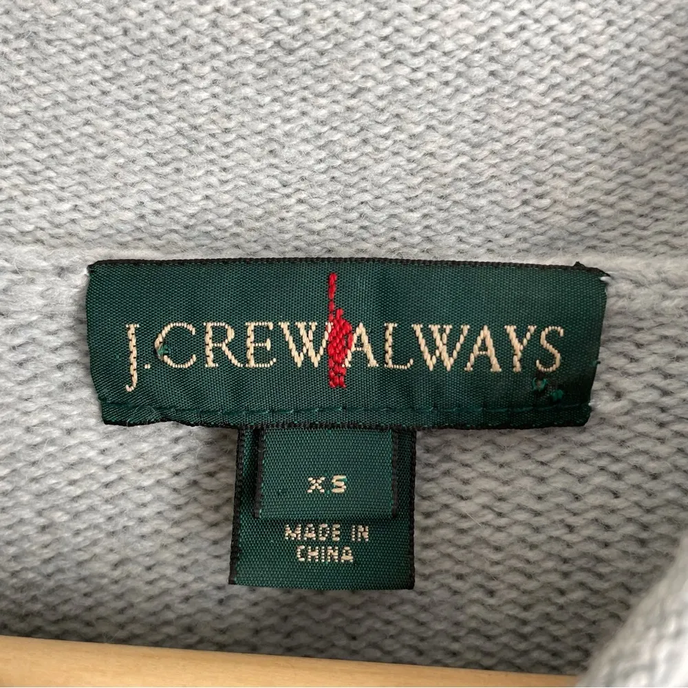 J. Crew Always 1988 Rollneck Merino Wool Sweater Blue Grey size XS - Image 10