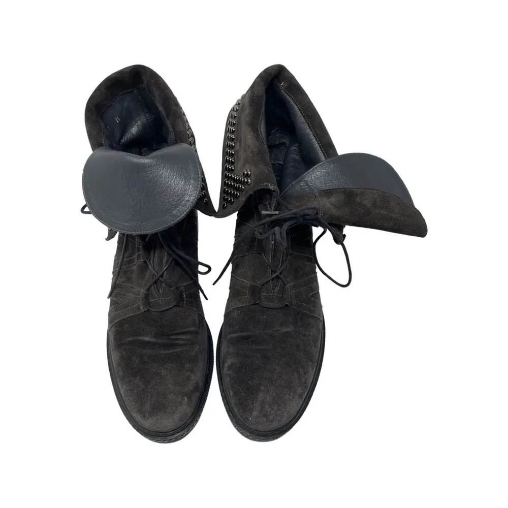 Stuart Weitzman 'Yadastud' Biker Ankle Grey Suede Boots sz 7 - Image 2