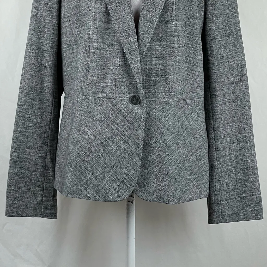Ann Taylor Gray Long Sleeve Jacket Blazer NWT Size 14 - Image 4