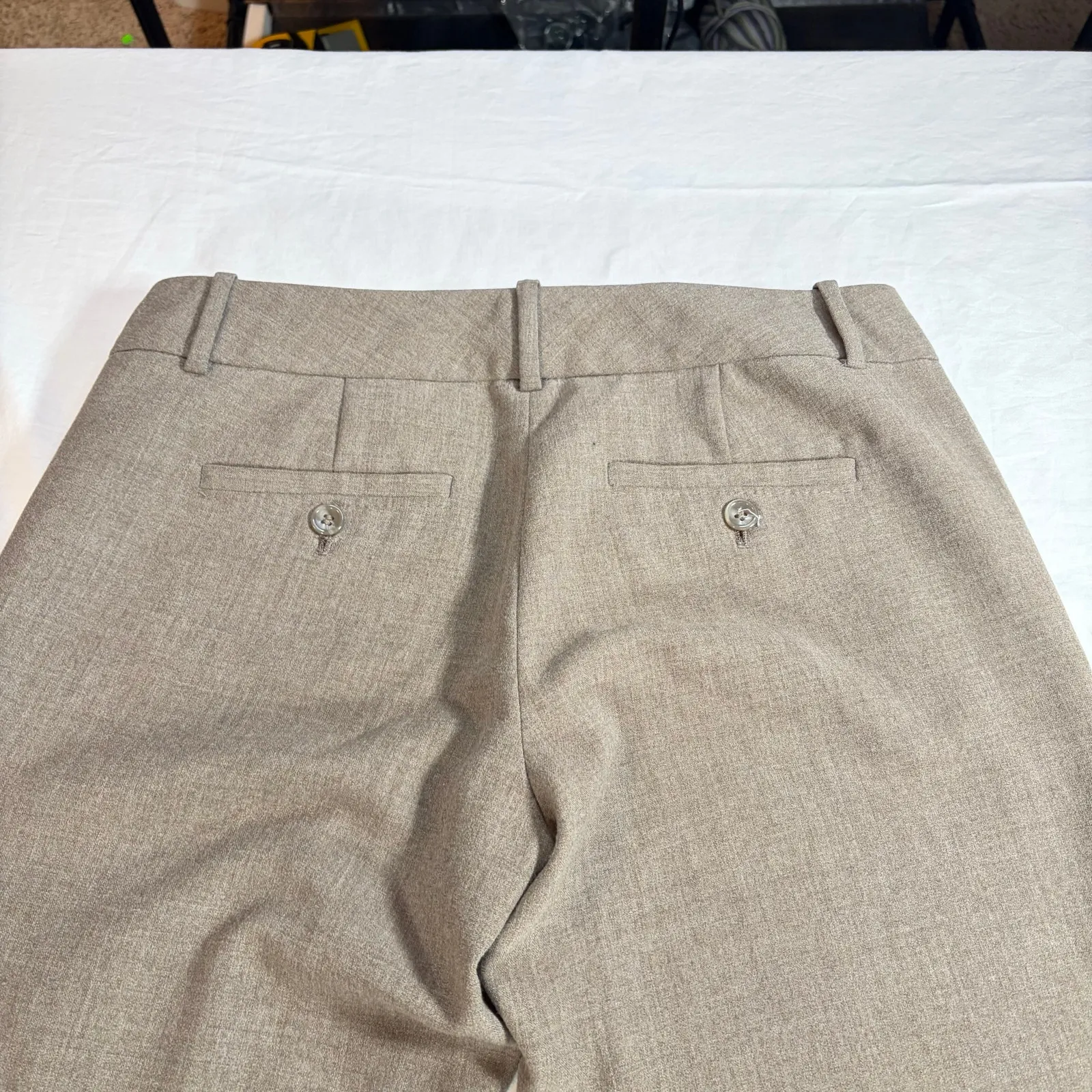 The Limited womens Drew fit taupe wide leg dress pants.  Size 4S.  Y2K, workwear - Image 2
