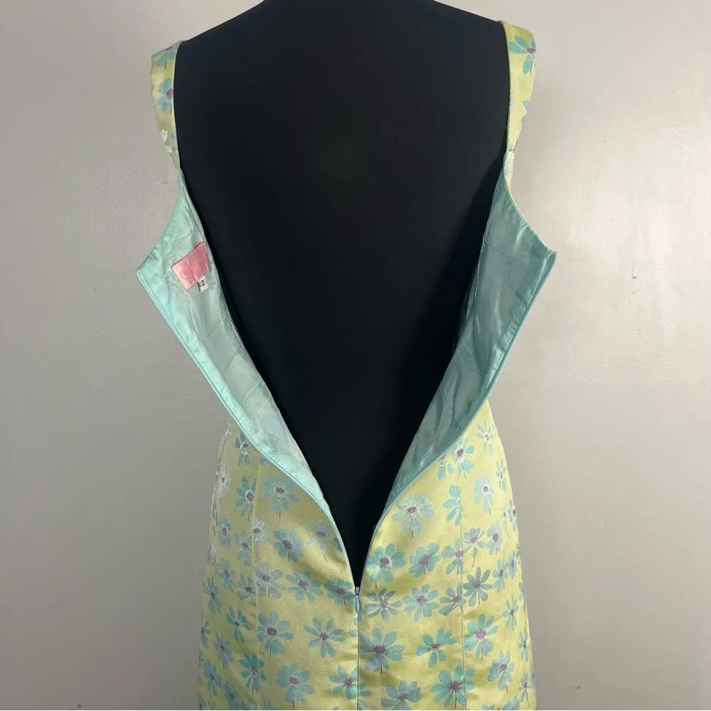 Vintage 90s Nanette Lepore two piece dress jacket green floral size 2 - Image 10