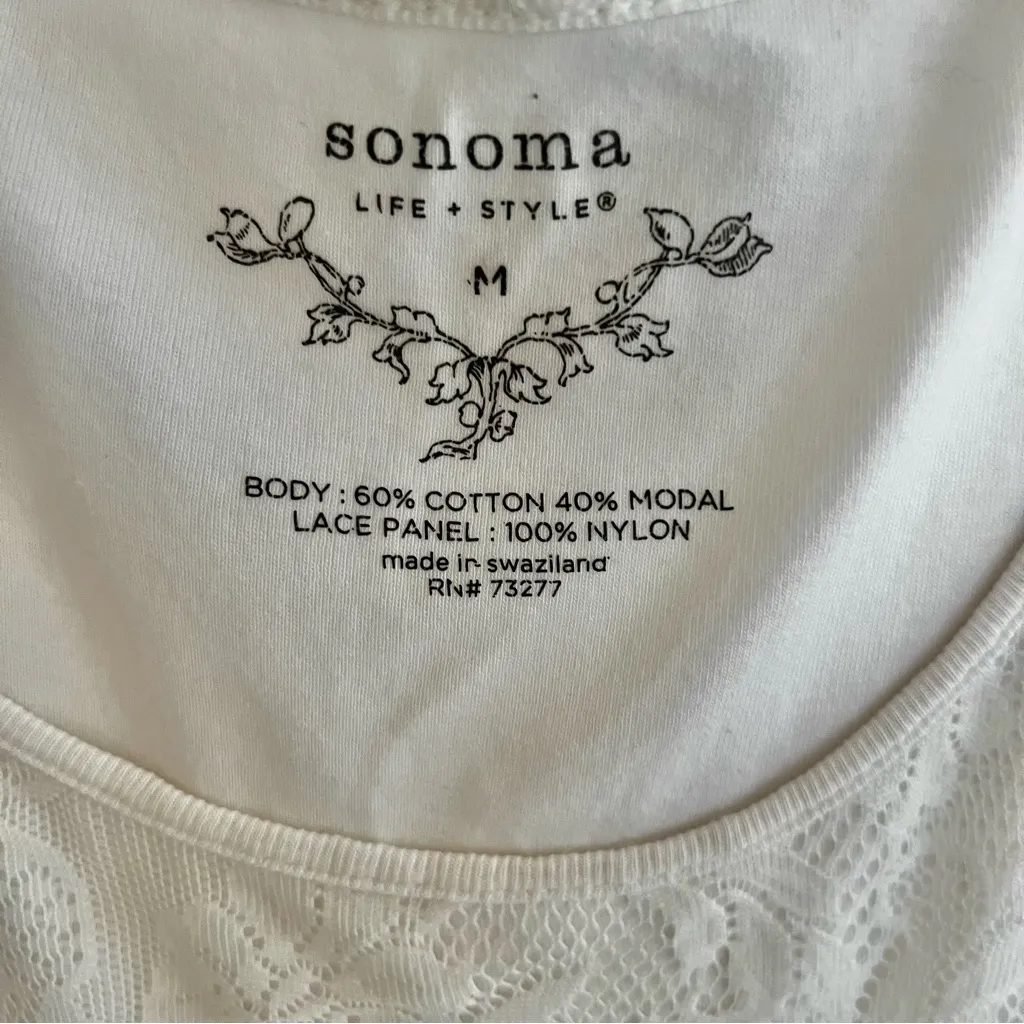 Sonoma Tank Top Lace Knit Off White M - Image 7