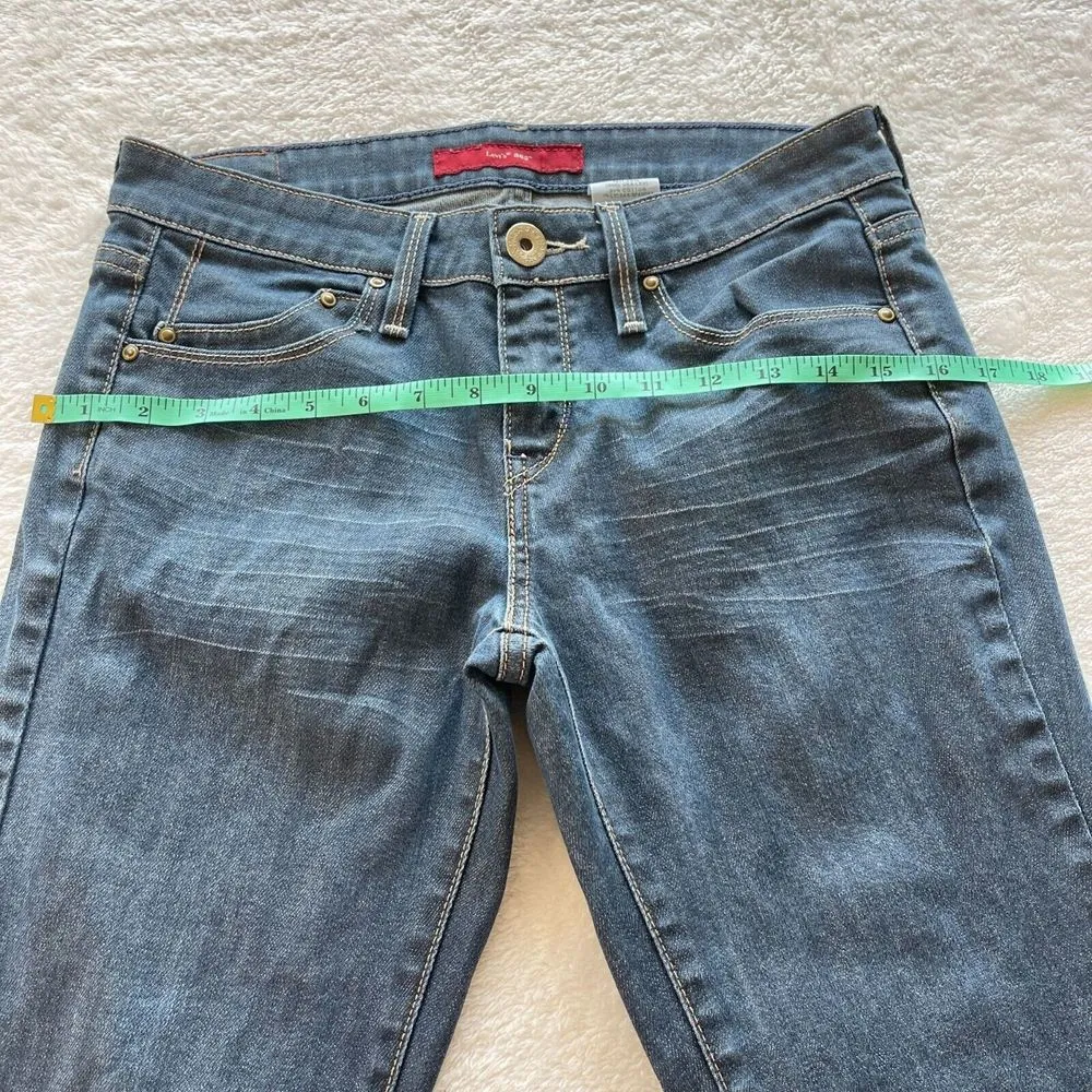 Levi's 565 Capri‎ Denim Jeans Womens 4 W27 Blue Medium Wash Rolled Cuff Mid Rise - Image 7